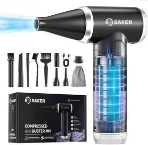 Saker Compressed Air Duster Portable Dust Cleaner Electric Air Duster 150000RPM Mini Rechargeable Cordless Air Blower for Computer Keyboard Car and Home N01