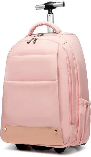 seyfocnia Rolling Backpack,17 inch Rolling Laptop Bag Travel Backpack with Wheels Roller Back pack Wheeled Laptop Bag with Wheels for Women Men