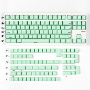 Light Green Keycaps 162 Keys Doubleshot Translucent Keycaps Set Fit for 60% 65% 75% 95% Mechanical Keyboard Cherry Mx Gateron Switches