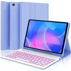 Keyboard Case for Samsung Galaxy Tab A11 Plus/ A9 Plus 11 inch (SM-X210/X216/X218) 2023, Backlite A9+ Keyboard Case with S Pen Holder(Purple)