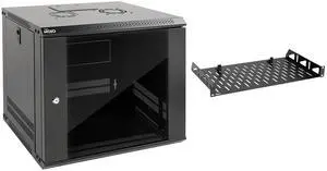 Tecmojo 9U Wall Mount Server Cabinet & 8in Server Rack Shelf