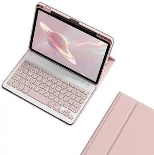 kaitesi Keyboard Case for iPad Pro 11 inch M4 Keyboard Case Magnetic Detachable Bluetooth Keyboard Cover Support Pencil Charging,Pink