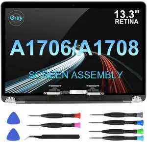 13.3" Screen Replacement for MacBook Pro 13inch A1706 A1708 Late 2016 Mid 2017 Retina (EMC 3071 EMC 3163 EMC 2978 EMC 3164) A Full LED LCD Display Assembly (Space Grey)