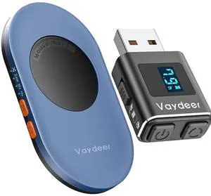 Vaydeer Ultra Slim Mouse Mover, Air 3 Mouse Jiggler Metal Mini Mouse Jiggler, T5s Mouse Mover with Timer, Undetectable & Noiseless, Simulates Realistic Mouse Movement, Driver-Free,Keeps PC Active