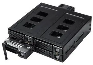Kingwin Mobile Rack Hot Swap Enclosure for 4 SATA/SAS Hard Drives - 12 Gbps, Metal Body, Stainless Steel Tray, 2.5" HDD/SSD Support, 4cm Cooling Fan, Tool-Less Installation