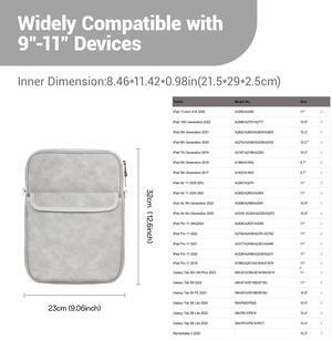 11-13 Inch Tablet Sleeve Case, Tablet Bag for 13" iPad Pro M4,11 iPad (A16) 2025, 10.9" Air 5/4, Galaxy Tab S10+