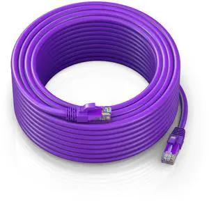 Maximm Ethernet Cable 200 ft CAT6 High Speed Internet Network LAN Cable Cord, Outdoor Waterproof (Purple)