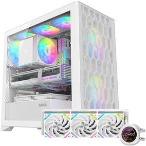 SAMA V Mesh Mid-Tower ATX PC Case & SAMA Q60 CPU AIO Water Cooler