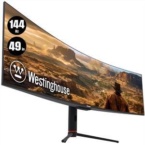 Westinghouse 49 Inch Curved Ultrawide Gaming Monitor, 144Hz, AMD FreeSync Support, Low Motion Blur, R1800 Curve, 3840x1080, for PC Games with Built in Speakers, 2X DisplayPort, 2X HDMI