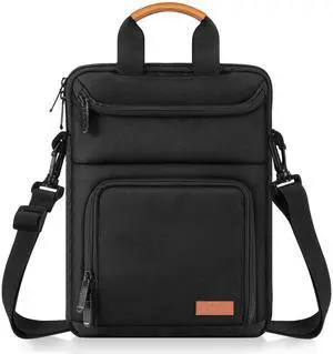 MoKo 12.9 Inch Tablet Sleeve Bag Carrying Case Fits 13 Inch New iPad Pro M4 & Air M2 2024, iPad Pro 12.9 inch M2&M1, Galaxy Tab S9/S8 Plus 12.4, with Shoulder Strap, Handle and Pockets, Black