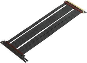 LINKUP - Extreme4+ PCIe 4.0 X16 Riser Cable [RTX4090 RX6950XT x570 Z690 Tested] Twinax Shielded High-Speed Vertical Mount Gaming PCI Express Gen4|Universal 90 Degree Socket (30cm / 11.8")