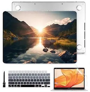Batianda for New MacBook Pro 14 inch Case 2024 M4 2023 2021 Release with M3 M2 M1 Pro/Max Chip,Landscape Series Designed Hard Shell with Keyboard Cover & Screen Protector, Mountain Sunrise