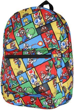 Super Mario Backpack Multi Character Video Game School Laptop Travel Backpack