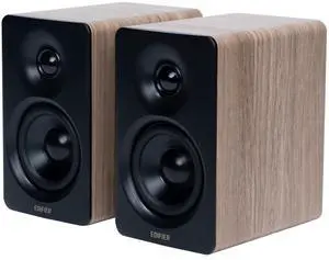 Edifier M60 Multimedia Speaker Bluetooth 5.3, 66W RMS, Hi-Res Audio & Hi-Res Wireless Audio, LDAC,3" Mid Bass & 1" Tweeter, USB-C & Aux Inputs, Compact Desktop Speaker - Classic Oak