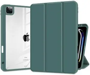 Batianda Hybrid Case for iPad Pro 13-inch 2024 M4 Chip [Built-in Apple Pencil Slot] Stylish Design Premium Cover with Clear Back Shell TPU Bumper Auto Wake/Sleep, Teal
