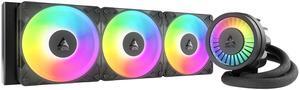 ARCTIC Liquid Freezer III Pro 360 A-RGB - AIO CPU Cooler, 3 x 120 mm Water Cooling, 38 mm Radiator, PWM Pump, VRM Fan, AMD AM5/AM4, Intel LGA1851/1700 Contact Frame - Black