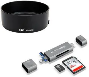 3in1 SD Card Reader for iPhone Trail Game Camera iPad MacBook+Replace Canon ES-65B Lens Hood