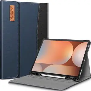 Fintie Case for Samsung Galaxy Tab S10 Plus 2024/ S9 FE Plus 5G 12.4 Inch 2023 with Built-in S Pen Holder, Multiple Angle Portfolio Business Cover with Pocket Auto Sleep/Wake, Navy