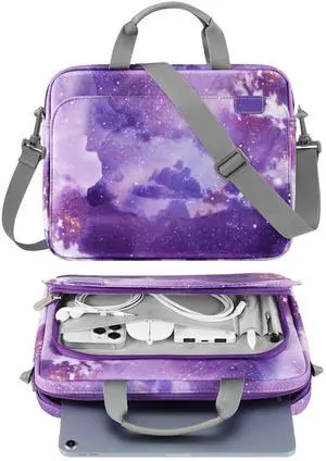 MoKo 9-11 Inch Tablet Sleeve Case, Protective Handle Shoulder Bag Fits 11inch iPad Air M3, iPad A16 2025, iPadPro 11M4/Air 5/4th 10.9, iPad10/9/8/7th 10.2,Tab S8/S9 11,Purple Starry Sky