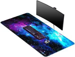 Mydours Extended Mouse Pad, 44" x 20" Extra Large Mat XXL, Gaming Mouse Pad with Non-Slip Rubber & Fabric, Office Computer Desk Mat for Laptop Game Setup (Universe)