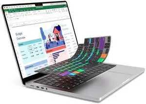 JCPal Microsoft Excel Shortcut Guide Keyboard Cover for Apple MacBook Pro 14 inch (M1-M5) and MacBook Pro 16 inch (M1-M4) and MacBook Air 13 inch and MacBook Air 15 inch (M2-M4) (US-Layout)