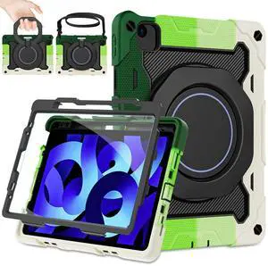 ROISKIN for iPad Air 5th 4th Generation Case (2022 2020) 10.9 inch & iPad Pro 11 Case 4th/3rd/2nd/1st Gen[Screen Protector, Pen Holder,15ft Drop Protection]with 360 Stand Hand Strap for Kids Women Man