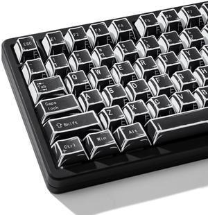 Womier Retro Manga PBT Keycaps Black, Cherry Profile Custom Anime Key caps 60 65 75 100 Percent, Dye Sublimation Graffiti Keyboard Keycap Set Suitable for MX Switches Mechanical Keyboard