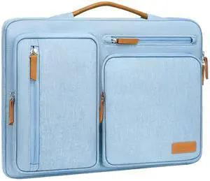 MOSISO 360 Protective Laptop Case 13.3 inch, 13-13.3 inch Laptop Sleeve Compatible with MacBook Air/Pro 13 / Pro 14,HP Dell Acer ASUS,Side Open Carrying Case with 4 Zipper Pockets&Handle, Air Blue