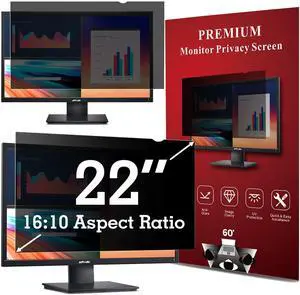 APeiSi 22 Inch Privacy Screen Filter for Computer Widescreen 16:10 Monitor - Privacy Shield,Anti-Glare and Anti-Blue light Protector