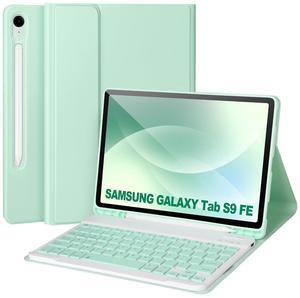 Keyboard Case for Samsung Galaxy Tab S9 FE 10.9"/ S9 11" 2023,Case with Keyboard for Samsung S9 FE with S Pen Holder,Detachable Wireless Bluetooth Keyboard for Galaxy S9 11" Auto Wake/Sleep, Green