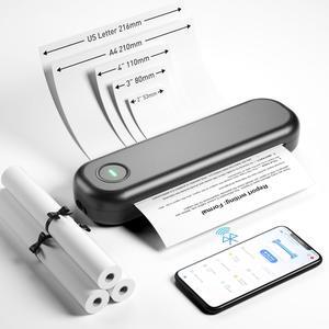 BISOFICE A4 Portable Thermal Printer Wireless&USB Connect with Mobile Computer 50mm/56mm/77mm/107mm/210mm/216mm(2in/3in/4in/8in/8.5in) US Letter A5 Paper Size for Office School