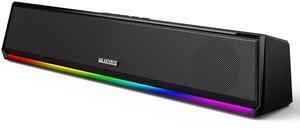 Bluedee Computer Speakers for Desktop PC, Bluetooth 5.3 PC Speakers with Dynamic RGB Light, Wired USB Plug & Play Computer Sound Bar, USB/Type-C Powered Gaming Speakers for Desktop, Laptops, Tablet
