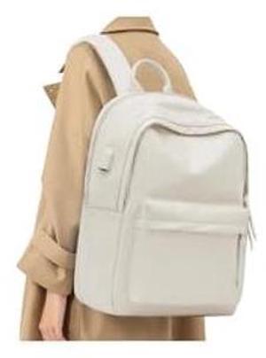 Laptop Backpack Women, Faux Leather Work Travel Backpack for Men with USB Port, Waterproof Fashion Casual Daypack for Business University, Large Capacity Carry On Backpack for Airplanes, Brown