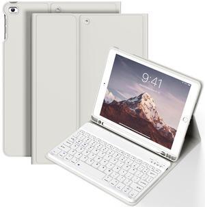 BQDIYOO Keyboard Case for iPad 6th / 5th Generation (2018 2017 Model), 9.7 inch Keyboard Case for iPad Air 2/Air with Pencil Holder, Auto Wake Sleep, Grey