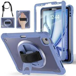 BRAECNstock Case for iPad Air 11 inch M3/M2(2025/2024) and Air 5th/4th Generation 10.9'' & Pro 11inch 4th/3rd/2nd/1st(22/21/20/18) Cover with Pencil Holder,Screen Protector,Hand Stand,Lavender Grey