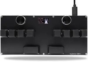 BTXETUEL SayoDevice CM51+ Rapid Trigger Keyboard for OSU!, djmax... Rhythm Game with GATERON Hall Magnetic Linear Switches with Knob Custom Programmable Keypad (Black-GATERON White Switches, CM51+)