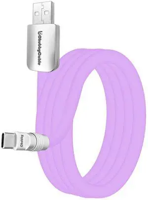 chubbycable Chubby 2.0 Fast Charging Cable Durable Soft Silicone USB C Cable 240W Extra Thick Phone Charger Cord Data Transfer Cord, Light Purple, USB-A to Type-C, 13.1 FT