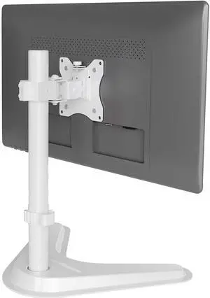 Claiks Monitor Mount, Ergonomic Adjustable Monitor Stand for Max 32 inch Screens, Adjustable Computer Monitor Stand up to 20 lbs, VESA Mounting Holes 75&100mm, White