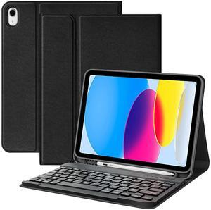COO for iPad (A16) 11th/10th Generation (2025/2022) Case with Keyboard, Wireless Detachable Keyboard with Premium Protective Cover with Pencil Holder for Apple iPad 2022 10.9 Inch Black
