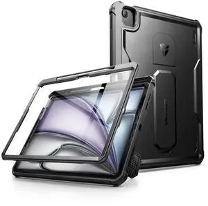 Dexnor for iPad Air 13 Inch Case 2025/2024 (M3/M2) with Pencil Holder, [Built-in Screen Protector & Multi-Angle Kickstand] Heavy Duty Shockproof Full Body Protective Cover for iPad Air 13, Black