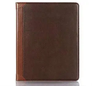 iPad Air-6 (13'') Case, iPad Pro-3 4 5 6 (12.9'') Case with Pen Holder, DMaos Business Vintage Book Synthetic Leather Stand Folio Smart Cover - Brown