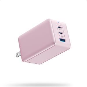 130W USB C Charger Block,GaN 3-Port Compact Wall Charger,Foldable Fast Charging Station,PD 65W USB C Laptop Charging for MacBook Pro/Air, Dell XPS, iPhone 16/15/14/13,iPad Pro,Galaxy S24 (Pink)
