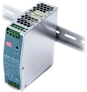 Mean Well EDR-150-24 150W 24V 6.5A/5.2A AC-DC Single Output DIN Rail Power Supply - for Factory Automation, Robotics, and CNC Machines Industrial Power Supply