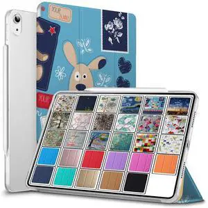 DuraSafe Cases for iPad PRO 12.9 Inch 2018 3rd Gen [ Pro 12.9 3 ] A1876 A2014 MTHN2LL/A MTHU2LL/A MTEL2LL/A MTEM2LL/A Printed Slim Lightweight PC Dual Angle Stand Clear Flip Back Cover - Puppy Friend