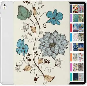 DuraSafe Cases for iPad Pro 2016 9.7 Inch [ Pro 9.7 ] A1673 A1674 A1675 MLMP2LL/A MM172LL/A MLMN2LL/A MLMW2LL/A Printed Slim Hard Shell Protective Stand Cover - Watercolor Flowers