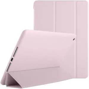DuraSafe Cases for iPad 9.7 Inch 5/6 [iPad 5th 6th Gen ] A1893 A1954 A1822 A1823 MRJN2LL/A MR7G2LL/A MR7F2LL/A MP2F2LL/A Smart Trifold Lightweight Soft Silicone TPU Back Case - Pink