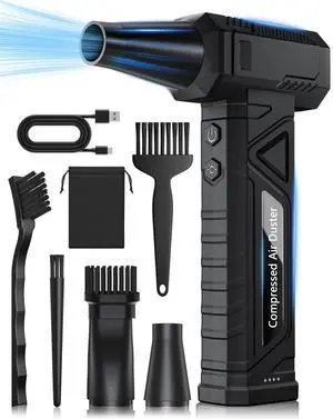 Compressed Air Duster-Replaces Compressed Air Cans-Canned Air, 150,000RPM Electric Air Duster, Rechargeable Cordless Air Blower for Keyboard, PC, Electric Devices Cleaning