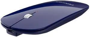 FENIFOX Bluetooth Mouse Slim, Whisper-Quiet Mini Flat Portable Mobile Mice Rechargeable Compatible with Laptop,PC,Android Windows Tablet (Deep Blue)