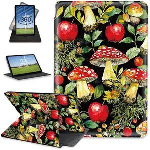 FQSXFIFN for  Fire HD10 Tablet Case (2021/2023 Release) 10.1'' Rotating, Auto Wake Sleep Leather Case for Fire HD10 Tablet (2021/2023 Release), Table Cover for Woman Man Mushroom