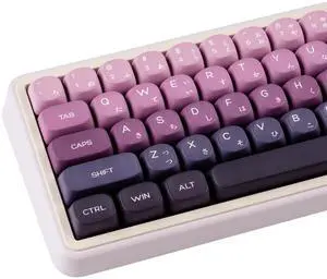GEKUCAP PBT Keycaps - 124 Key MOA Profile Japanese Gradient Purple Custom Keycaps for Cherry Gateron MX Switches